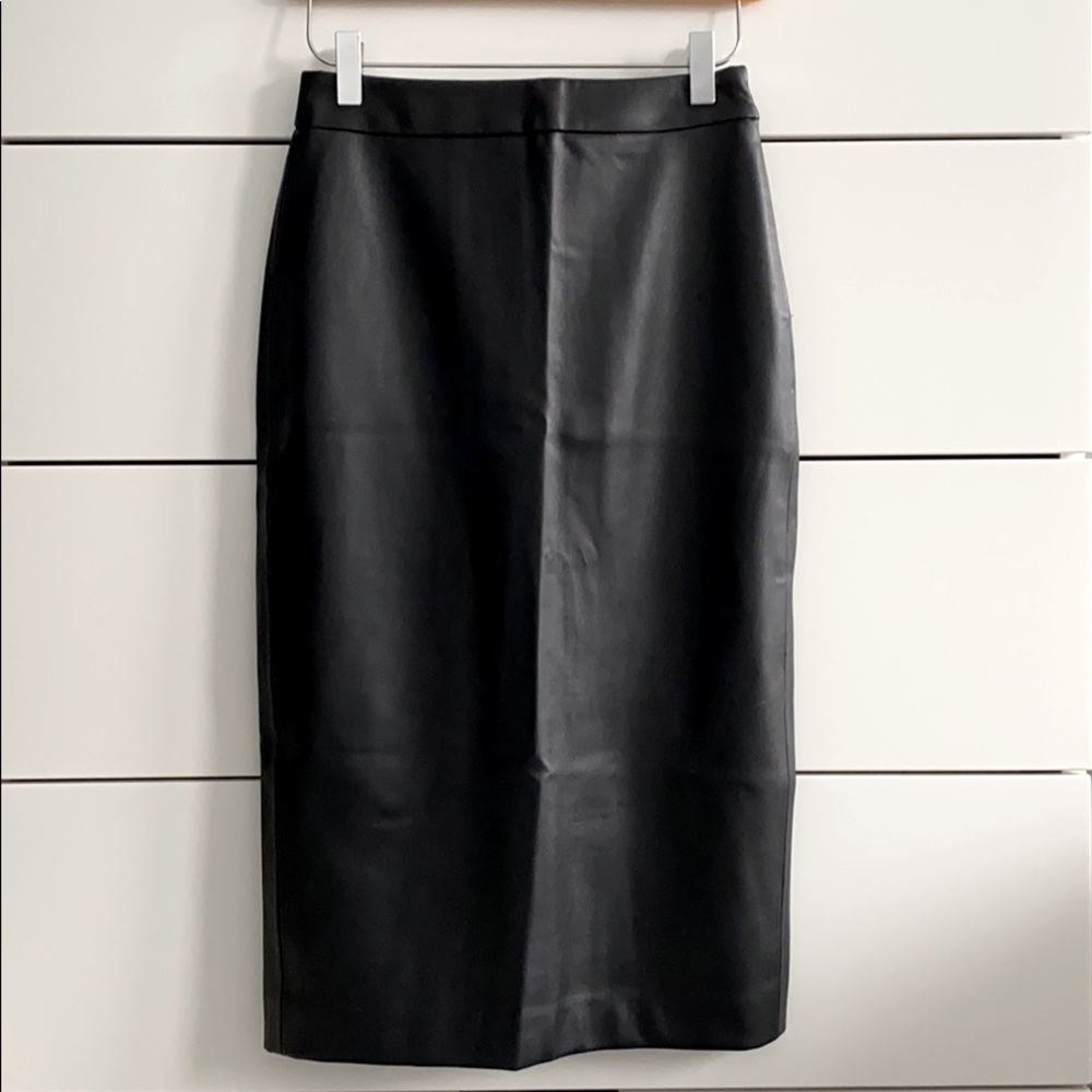 Zara Basics Faux Leather High Waisted Pencil Skirt